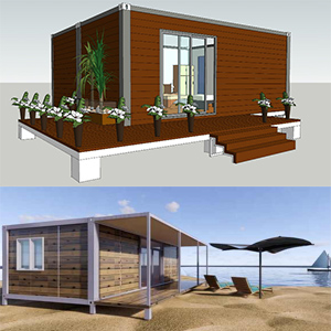 Container house with PU metal panels