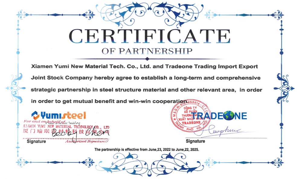 Certificado de parceria-Yumisteel