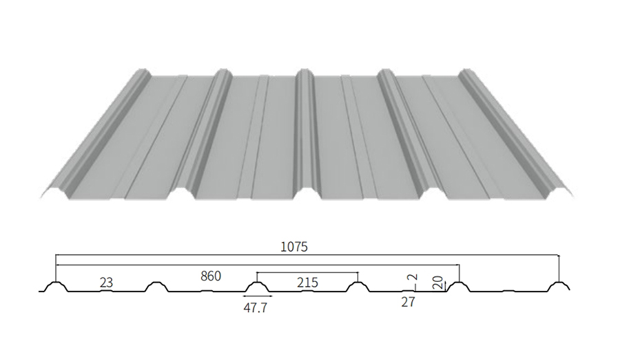 YX20-215-860(1075) Corrugated Sheet