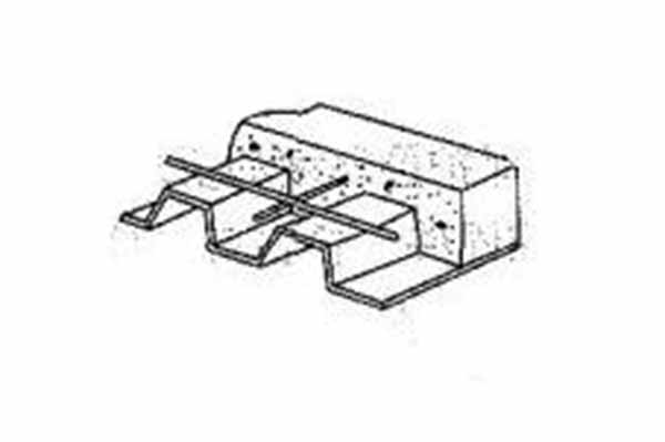 With the transverse reinforcing bars welded to the profiled steel sheet