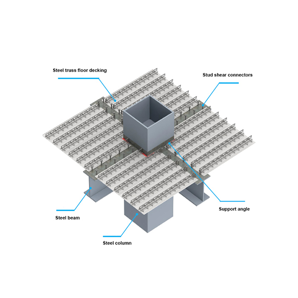 Detail of column-side support connection