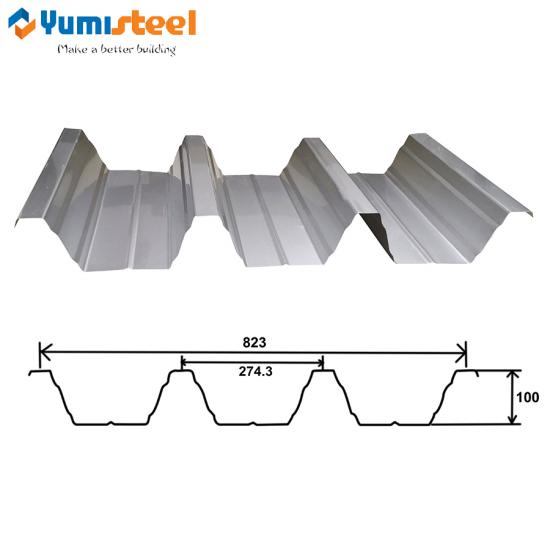 painel de telhado trapezoidal de alumínio