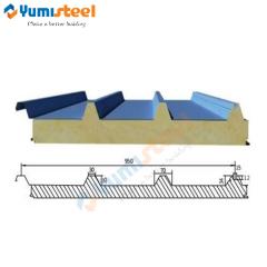 China principal fabricante Painéis de telhado tipo sanduíche com isolamento de alta densidade de lã de rocha de 75 mm