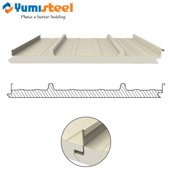 China principal fabricante Painéis sanduíche com costura vertical e nervurada de 50 mm projetados para montagem em painéis solares fotovoltaicos
