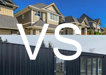 Casa de aço leve versus casa container